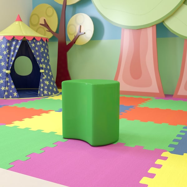 Flash Furniture Soft Seating Flexible Moon for Classrooms and Common Spaces - 18" Seat Height (Green) ZB-FT-045C-18-GREEN-GG - main